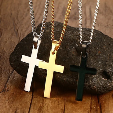 Fashion Cross Necklaces For Women Gold Silver Color Crucifix Pendant