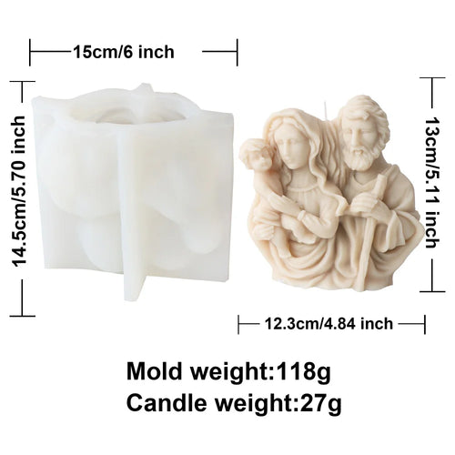 Catholic Jesus Family Candle Silicone Mold DIY Jesus Virgin Mary