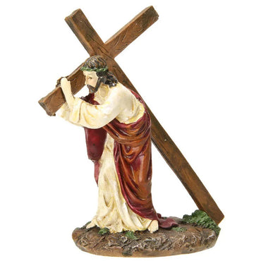 1pc Crucifix Statue Jesus Cross Resin Statue Christ Figure Catholic