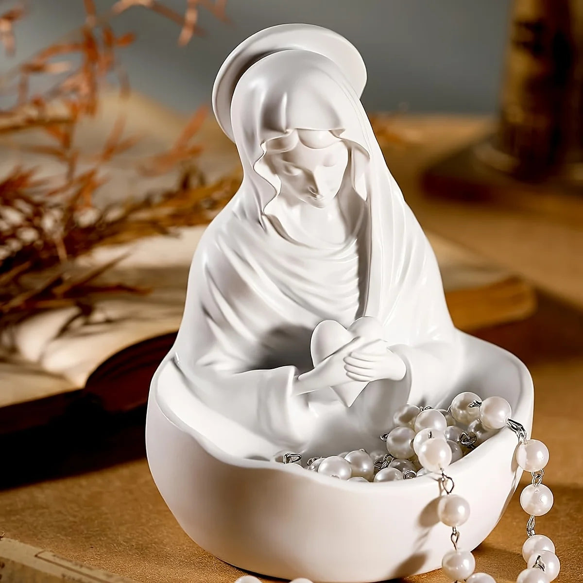 1Pc Virgin Mary Resin/Plastic Sculpture - Exquisite Catholic Statue
