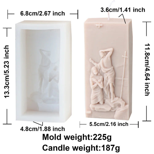 3D Crucifix Jesus Silicone Candle Mold Religious Cross Catholic