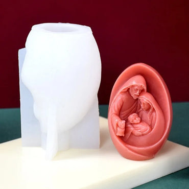 Jesus Family Silicone Candle mold 3D Jesus statue Plaster resin crafts