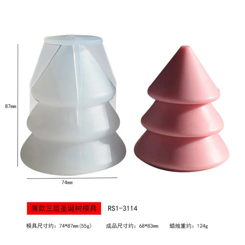 3D Christmas Tree Candle Silicone Mold DIY Christmas Candle Making Kit
