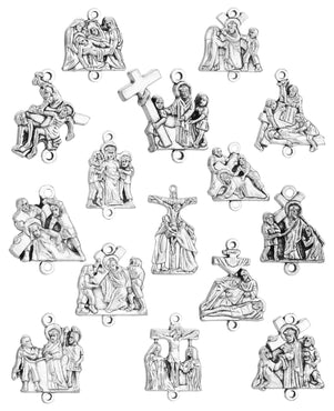 15Pcs Crucifix Jesus Cross Pendant Set Stations of the Cross