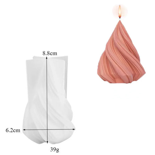 Multi Size Striped Wave Ball Silicone Candle Mould Geometry Line Cone