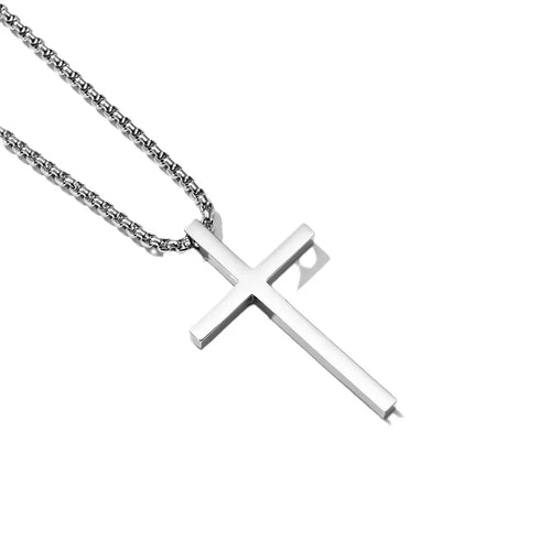 Titanium Steel Cross Necklace For Men Women Black Gold Silver Color