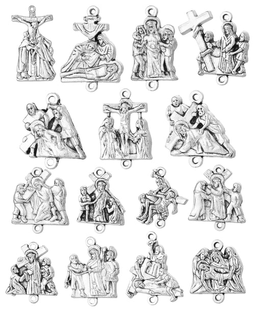 15Pcs Crucifix Jesus Cross Pendant Set Stations of the Cross