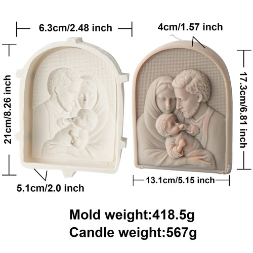 Large Jesus Statue Candle Mold Catholic Apostle Portrait Gypsum