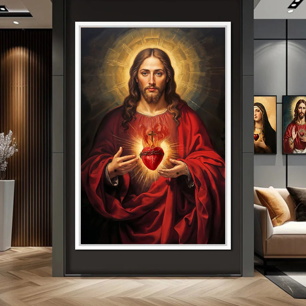 Christian Sacred Heart Jesus Art Posters Prints Catholic Pure Virgin