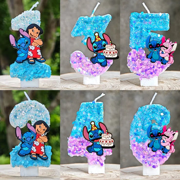 Lilo & Stitch Candle Number 0-9 Anime Digital Stitch Angel Children