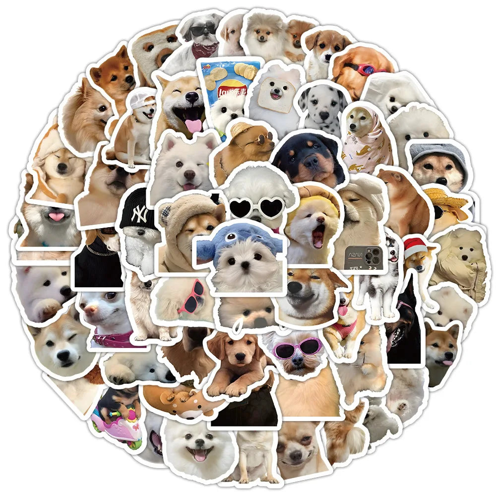 10/50/100pcs Funny Dog Stickers Cartoon Cute Decals Toy Stationery