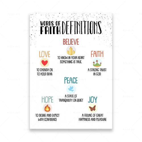 Kids Scripture Bible Print Ten 10 Commandments Wall Art Canvas Poster