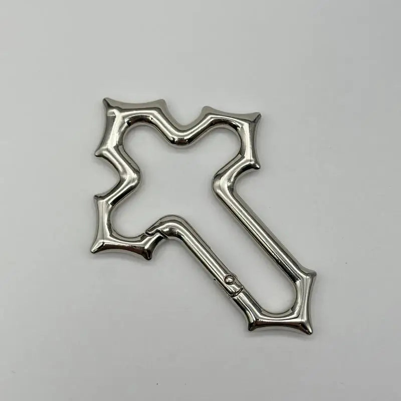 Y2K Cross Carabiner Keychain Religious Crucifix Grunge Clasp Key Clip