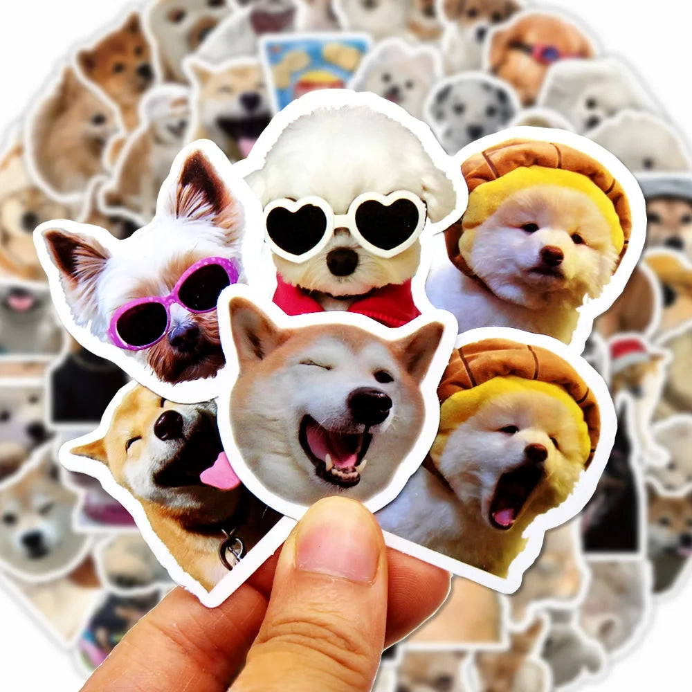10/50/100pcs Funny Dog Stickers Cartoon Cute Decals Toy Stationery