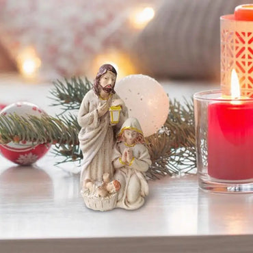 Nativity Scene Statue Tabletop Scenes Resin Holy Family Statue