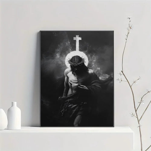 Son of God Jesus Cross Holy Light Wall Art, HD Canvas Print Poster,