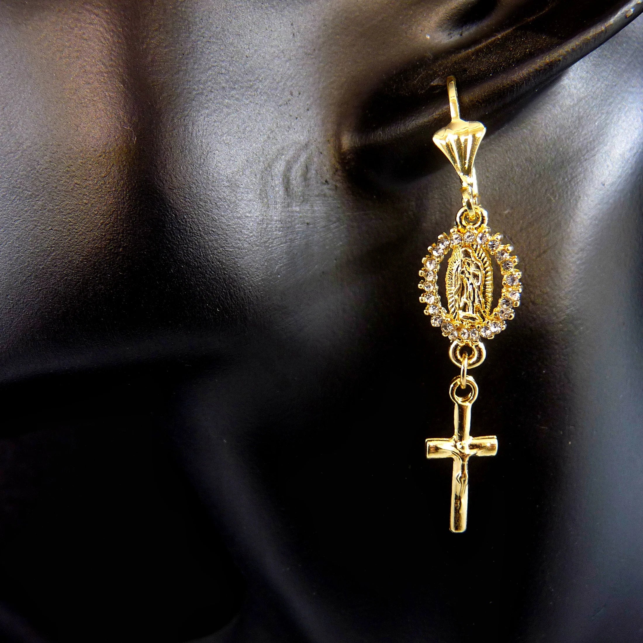 Fashionable and elegant Virgin Mary sparkling rhinestone cross