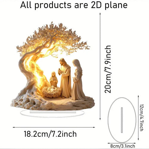 !!2025 Desktop Decor Family Statue Jesus Tree Of Life Newborn Acrylic