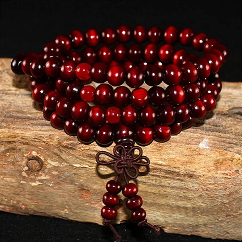 Natural Sandalwood Bracelet Men Buddhist Buddha Meditation Bead
