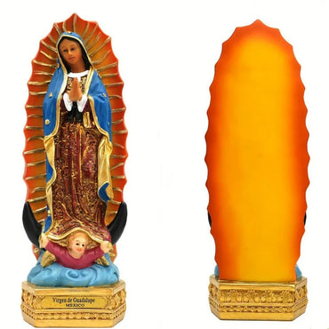 Handmade Painted Our Lady of Guadalupe Statue Figurine Catholic