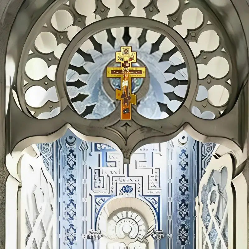 Wall Crucifix Ornament Double-Sided Wooden Byzantine Crucifix Jesus