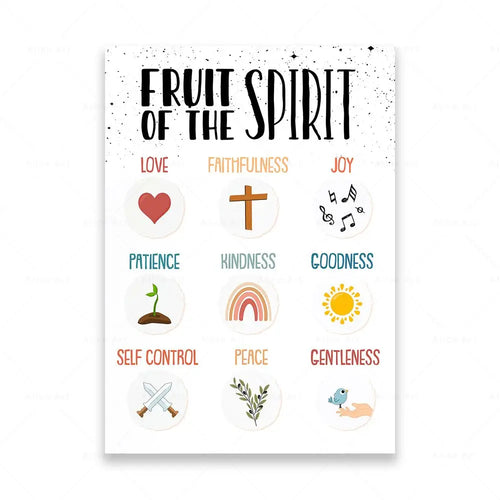 Kids Scripture Bible Print Ten 10 Commandments Wall Art Canvas Poster