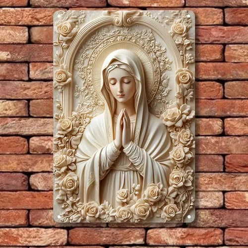 Metal Plaque， Virgin of Guadalupe Metal Sign, Rustic Americana Style