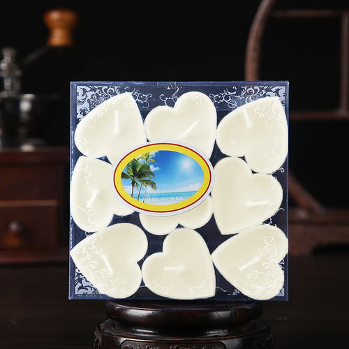 9pcs Heart-Shaped Scented Tea Candles Set Wedding Supplies Romantic