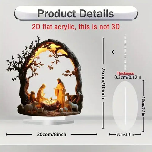 YY Inspirational Family Statue Decor Jesus Tree of Life Acrylic Plate