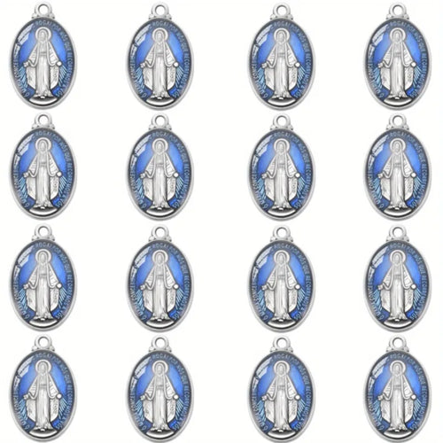 10 Pieces New Catholic Vintage Virgin Mary Medal Necklace Earrings