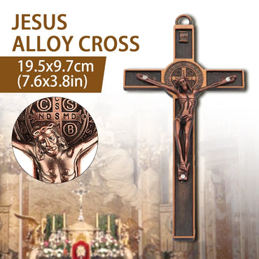 Cross Christ Statue Catholic Religious Prayer Hand Holding Pendant