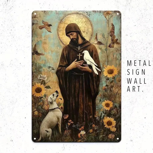 1pc 8x12" Vintage Aluminum Wall Art - Guadalupe Virgin Mary Retro