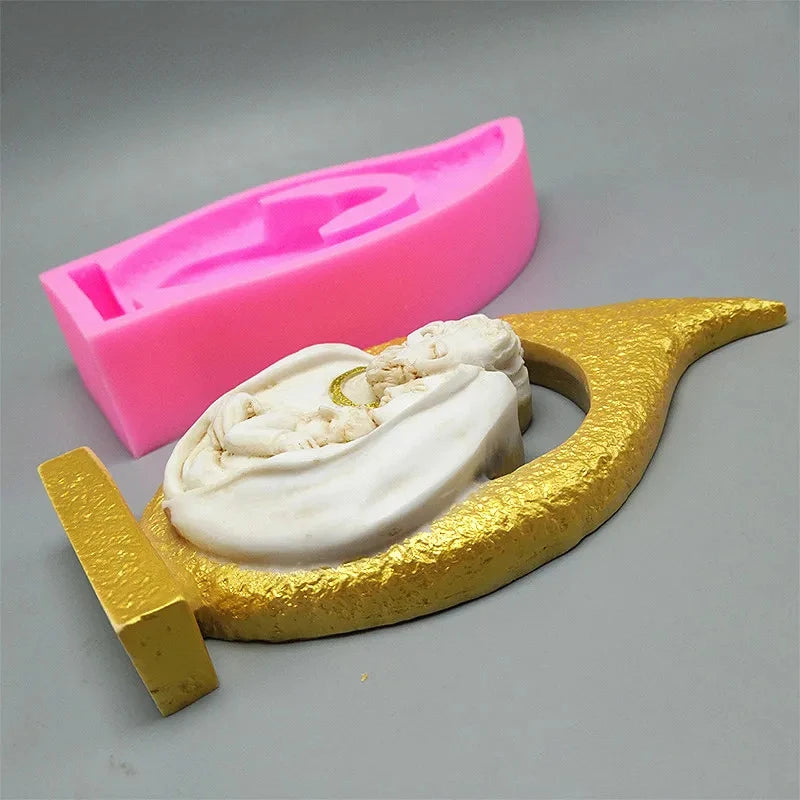 Catholic Holy Family Three Silicone Mold Fondant Cake Mold Resin