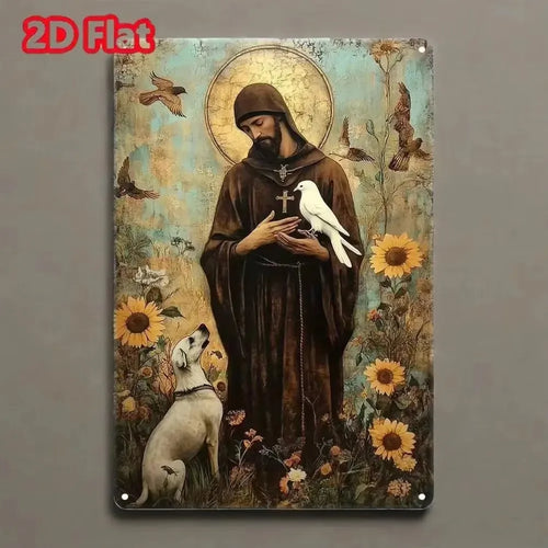 Metal Plaque， Virgin of Guadalupe Metal Sign, Rustic Americana Style