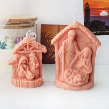 3D Catholic Holy Family Candle Silicone Mold DIY Jesus Virgin Mary