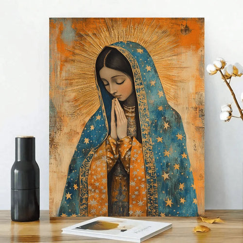 1pc Vintage Virgin Mary and Jesus Canvas Christian Faith Poster Home