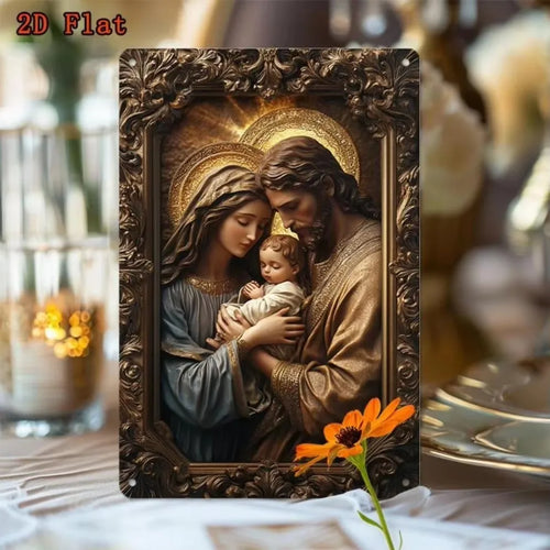 Metal Plaque， Virgin of Guadalupe Metal Sign, Rustic Americana Style