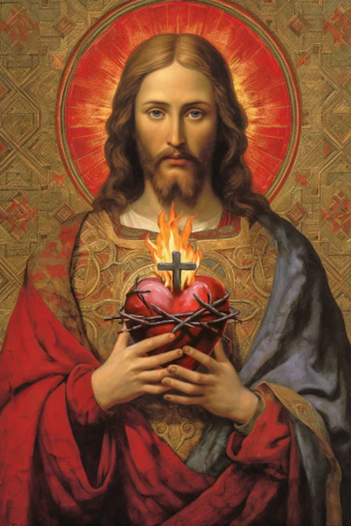 Christian Sacred Heart Jesus Art Posters Prints Catholic Pure Virgin