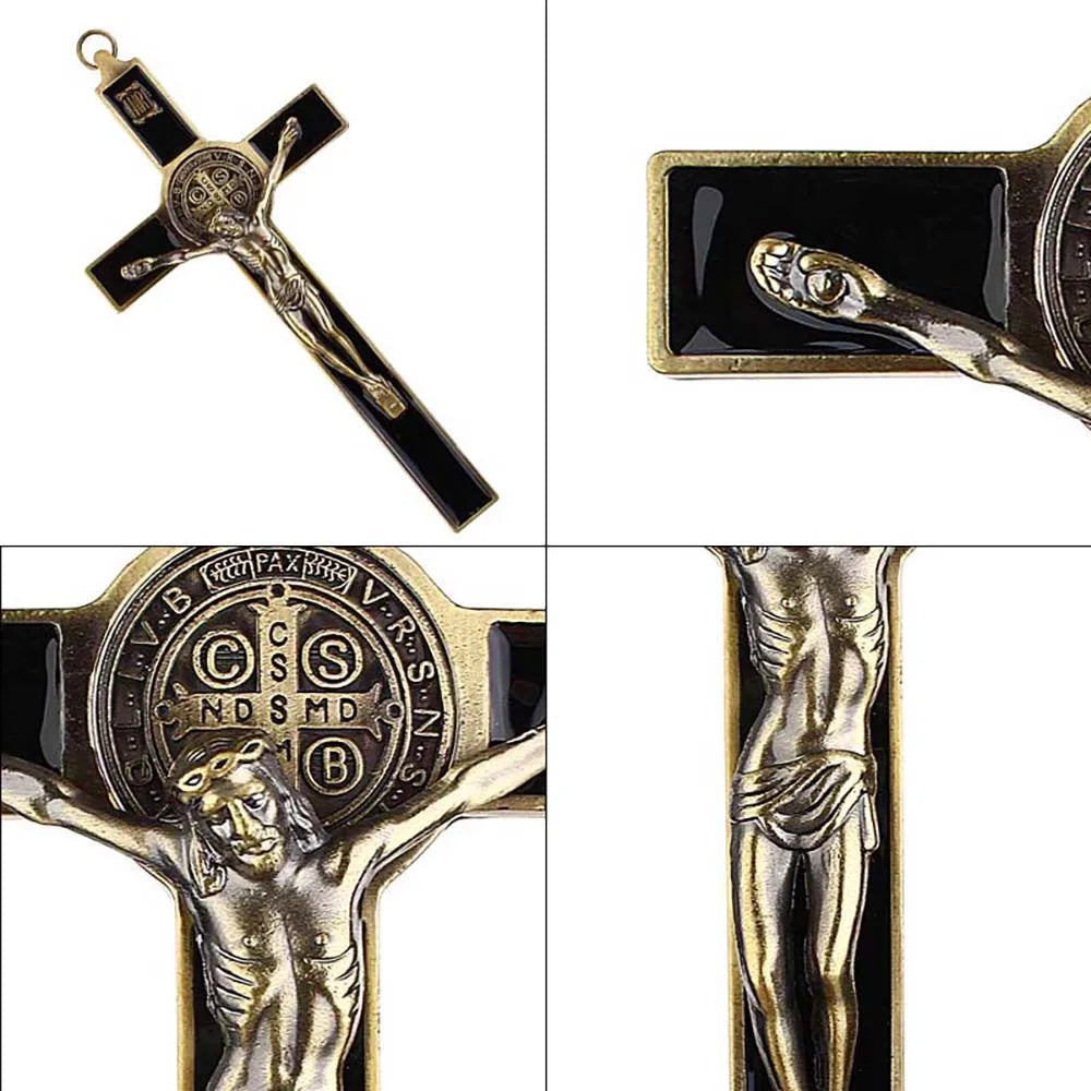 Cross Christ Statue Catholic Religious Prayer Hand Holding Pendant