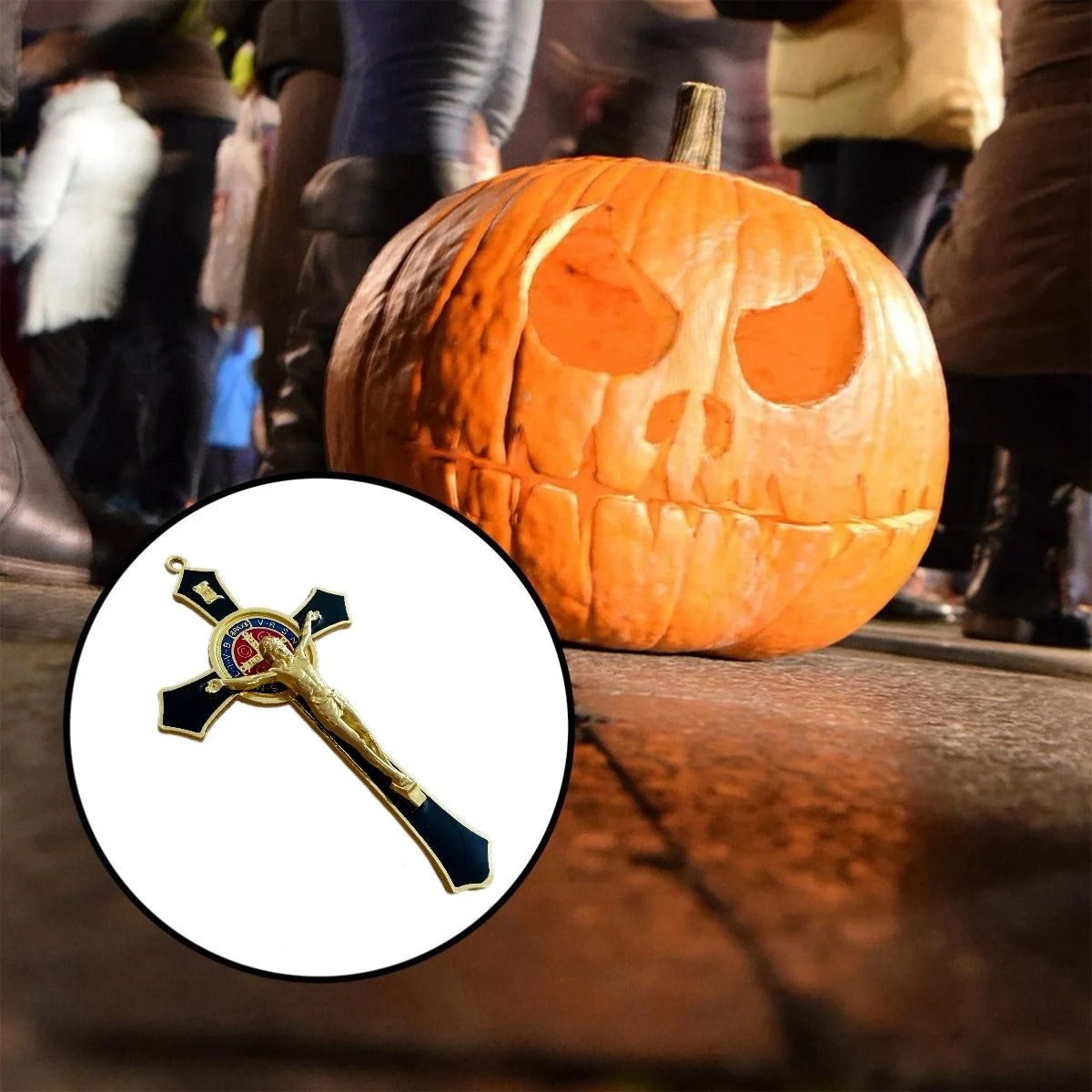 Saint Benedict Benedictine Red Enamel 4.7X2.7 Inch Protection Wall