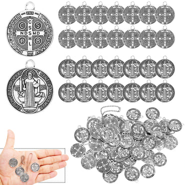 Saint Benedict Medallion Charms Jesus Cross Catholic San Benito