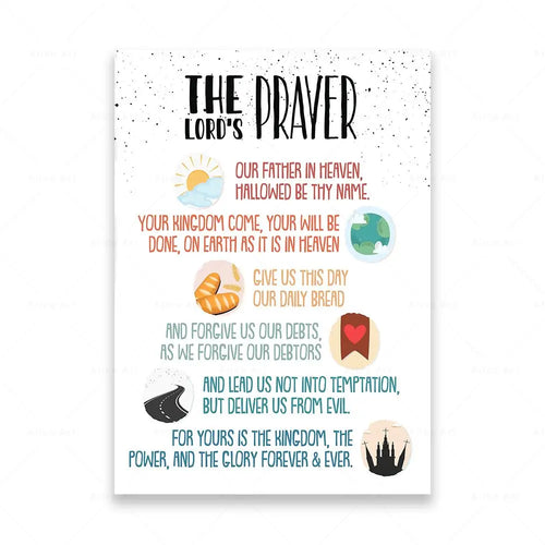 Kids Scripture Bible Print Ten 10 Commandments Wall Art Canvas Poster