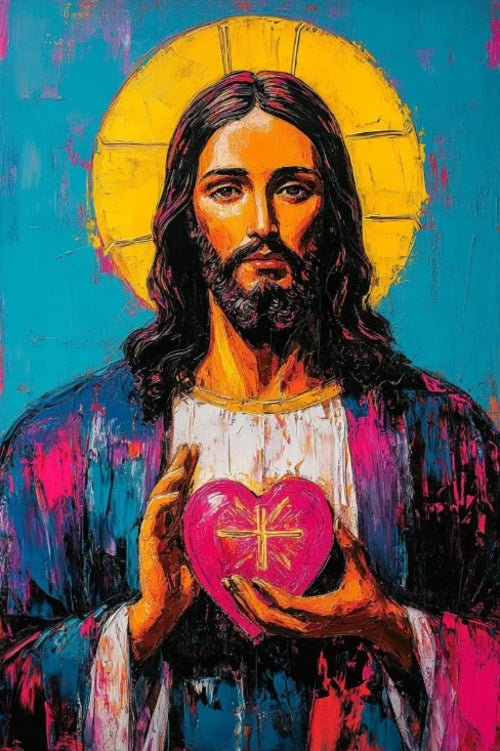 Christian Sacred Heart Jesus Art Posters Prints Catholic Pure Virgin