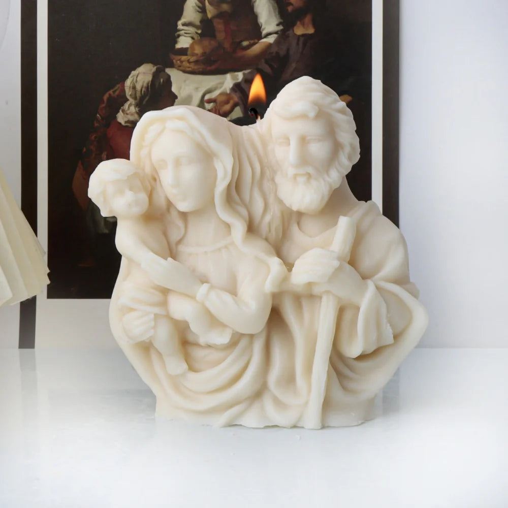 Catholic Jesus Family Candle Silicone Mold DIY Jesus Virgin Mary