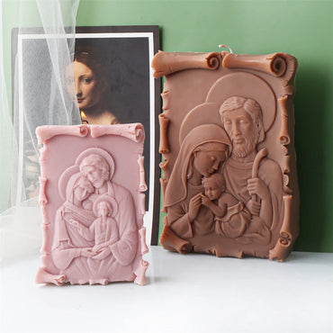 Large Jesus Statue Candle Mold Catholic Apostle Portrait Gypsum