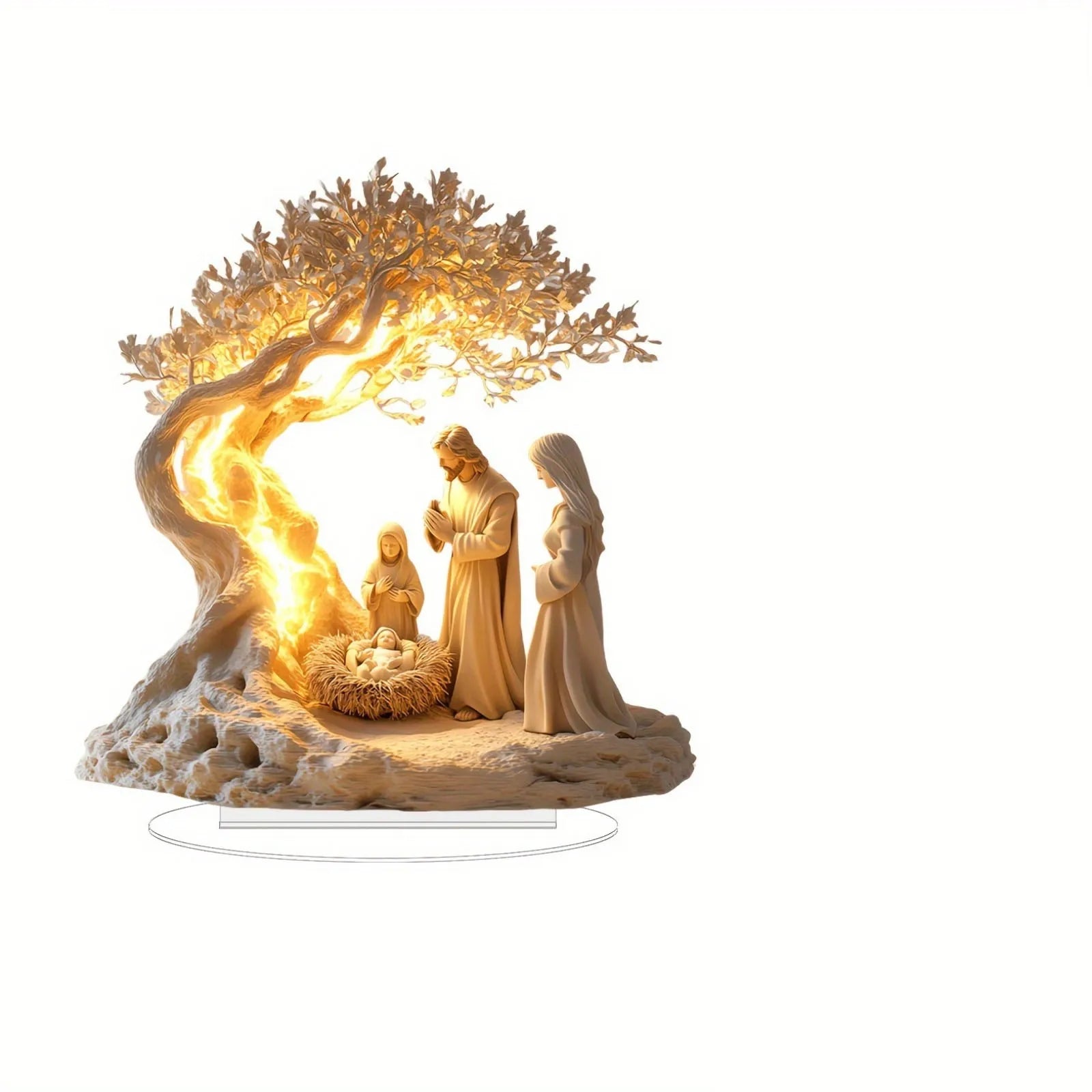 Desktop Decoration Family Statue Tree Of Life Newborn Acrylic Desktop