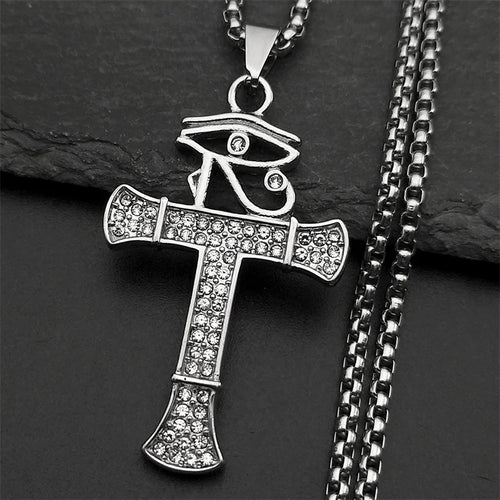 Jesus Cross Crucifix Pendant Necklace for Men Stainless Steel Gold