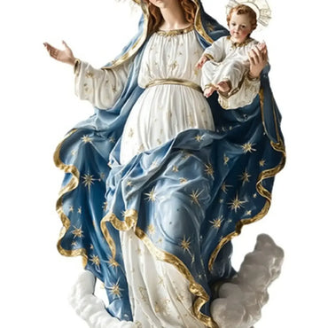 Blessed Mary Figurine Christmas Scene Decorative with Child Jesus