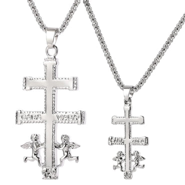 Catholic Caravaca Crucifix Orthodox Russian Cross Necklace Pendant