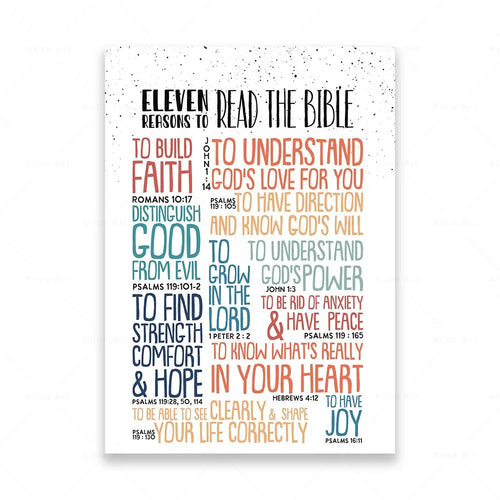 Kids Scripture Bible Print Ten 10 Commandments Wall Art Canvas Poster